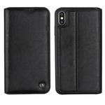 For iPhone XS Max GEBEI Shockproof TPU + PU Horizontal Flip Leather Case with Card Slots & Holder(Black)