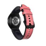 For Samsung Galaxy Watch4 Silicone + Leather Black Buckle Watch Band(Pink)
