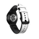 For Samsung Galaxy Watch4 Silicone + Leather Black Buckle Watch Band(White)