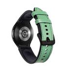 For Samsung Galaxy Watch4 Silicone + Leather Black Buckle Watch Band(Cyan Green)
