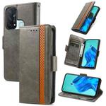 For OPPO Reno 5A CaseNeo Business Splicing Dual Magnetic Buckle Horizontal Flip PU Leather Case with Holder & Card Slots & Wallet(Grey)