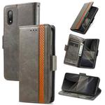 For Sony Xperia Ace II CaseNeo Business Splicing Dual Magnetic Buckle Horizontal Flip PU Leather Case with Holder & Card Slots & Wallet(Grey)