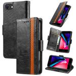 For iPhone SE 2022 / SE 2020 / 8 / 7 CaseNeo Business Splicing Dual Magnetic Buckle Horizontal Flip PU Leather Case with Holder & Card Slots & Wallet(Black)