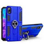 For Huawei Y5 (2019) Carbon Fiber Pattern PC + TPU Protective Case with Ring Holder(Dark Blue)