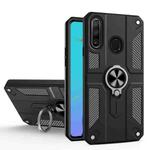For Huawei P30 lite Carbon Fiber Pattern PC + TPU Protective Case with Ring Holder(Black)