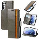 For Samsung Galaxy S21+ 5G CaseNeo Business Splicing Dual Magnetic Buckle Horizontal Flip PU Leather Case with Holder & Card Slots & Wallet(Grey)