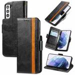 For Samsung Galaxy S21+ 5G CaseNeo Business Splicing Dual Magnetic Buckle Horizontal Flip PU Leather Case with Holder & Card Slots & Wallet(Black)