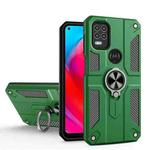 For Motorola Moto G Stylus 5G Carbon Fiber Pattern PC + TPU Protective Case with Ring Holder(Dark Green)