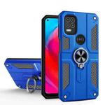 For Motorola Moto G Stylus 5G Carbon Fiber Pattern PC + TPU Protective Case with Ring Holder(Dark Blue)