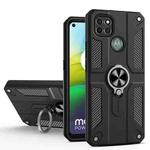 For Motorola Moto G9 Power Carbon Fiber Pattern PC + TPU Protective Case with Ring Holder(Black)