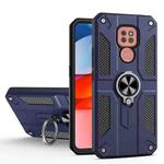 For Motorola Moto G9 Play Carbon Fiber Pattern PC + TPU Protective Case with Ring Holder(Sapphire Blue)