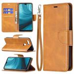 For OPPO A7 Retro Lambskin Texture Pure Color Horizontal Flip PU Leather Case with Holder & Card Slots & Wallet & Lanyard(Yellow)