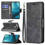 For OPPO A7 Retro Lambskin Texture Pure Color Horizontal Flip PU Leather Case with Holder & Card Slots & Wallet & Lanyard(Black)