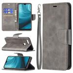 For OPPO A7 Retro Lambskin Texture Pure Color Horizontal Flip PU Leather Case with Holder & Card Slots & Wallet & Lanyard(Grey)