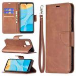 For OPPO A15 Retro Lambskin Texture Pure Color Horizontal Flip PU Leather Case with Holder & Card Slots & Wallet & Lanyard(Brown)