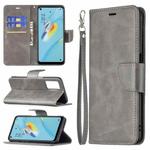 For OPPO A54 4G / 5G Retro Lambskin Texture Pure Color Horizontal Flip PU Leather Case with Holder & Card Slots & Wallet & Lanyard(Grey)