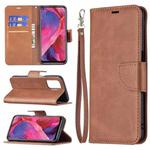 For OPPO A74 5G/A93 5G/A54 5G Retro Lambskin Texture Pure Color Horizontal Flip PU Leather Case with Holder & Card Slots & Wallet & Lanyard(Brown)