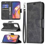 For OPPO A94 4G/Reno5 F/F19 Pro Retro Lambskin Texture Pure Color Horizontal Flip PU Leather Case with Holder & Card Slots & Wallet & Lanyard(Black)
