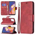 For OPPO A94 4G/Reno5 F/F19 Pro Retro Lambskin Texture Pure Color Horizontal Flip PU Leather Case with Holder & Card Slots & Wallet & Lanyard(Red)