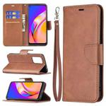 For OPPO A94 5G/F19 Pro+ 5G/Reno5 Z Retro Lambskin Texture Pure Color Horizontal Flip PU Leather Case with Holder & Card Slots & Wallet & Lanyard(Brown)