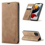 For iPhone 13 mini CaseMe-013 Multifunctional Retro Frosted Horizontal Flip Leather Case with Card Slot & Holder & Wallet (Brown)