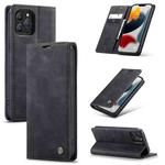 For iPhone 13 Pro CaseMe-013 Multifunctional Retro Frosted Horizontal Flip Leather Case with Card Slot & Holder & Wallet (Black)