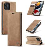 For iPhone 13 Pro Max CaseMe-013 Multifunctional Retro Frosted Horizontal Flip Leather Case with Card Slot & Holder & Wallet (Brown)