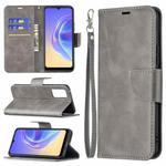 For vivo V21e 4G Retro Lambskin Texture Pure Color Horizontal Flip PU Leather Case with Holder & Card Slots & Wallet & Lanyard(Grey)