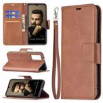 For vivo V21e 5G Retro Lambskin Texture Pure Color Horizontal Flip PU Leather Case with Holder & Card Slots & Wallet & Lanyard(Brown)