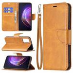 For vivo V21 Retro Lambskin Texture Pure Color Horizontal Flip PU Leather Case with Holder & Card Slots & Wallet & Lanyard(Yellow)