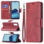 For vivo Y20 Retro Lambskin Texture Pure Color Horizontal Flip PU Leather Case with Holder & Card Slots & Wallet & Lanyard(Red)