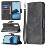 For vivo Y20 Retro Lambskin Texture Pure Color Horizontal Flip PU Leather Case with Holder & Card Slots & Wallet & Lanyard(Black)