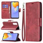 For vivo Y51 2020 / Y51a / Y51s Retro Lambskin Texture Pure Color Horizontal Flip PU Leather Case with Holder & Card Slots & Wallet & Lanyard(Red)