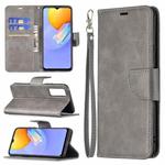 For vivo Y51 2020 / Y51a / Y51s Retro Lambskin Texture Pure Color Horizontal Flip PU Leather Case with Holder & Card Slots & Wallet & Lanyard(Grey)