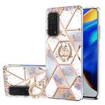 For Xiaomi Mi 10T / Mi 10T Pro Electroplating Splicing Marble Flower Pattern TPU Shockproof Case with Rhinestone Ring Holder(Imperial Crown)