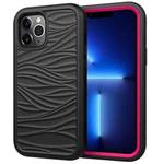 For iPhone 13 Pro Max Wave Pattern 3 in 1 Silicone + PC Shockproof Protective Case (Black+Hot Pin)