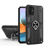 For Xiaomi Redmi Note 10 Pro Carbon Fiber Pattern PC + TPU Protective Case with Ring Holder(Black)