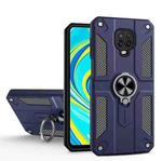 For Xiaomi Redmi Note 9S / Note 9 Pro Carbon Fiber Pattern PC + TPU Protective Case with Ring Holder(Sapphire Blue)