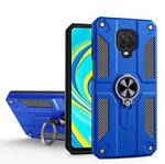 For Xiaomi Redmi Note 9S / Note 9 Pro Carbon Fiber Pattern PC + TPU Protective Case with Ring Holder(Dark Blue)