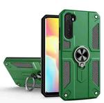 For Xiaomi Mi Note 10 Lite Carbon Fiber Pattern PC + TPU Protective Case with Ring Holder(Dark Green)