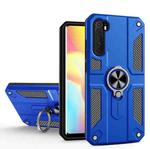 For Xiaomi Mi Note 10 Lite Carbon Fiber Pattern PC + TPU Protective Case with Ring Holder(Dark Blue)