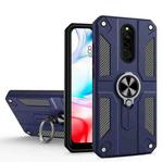 For Xiaomi Redmi 8 Carbon Fiber Pattern PC + TPU Protective Case with Ring Holder(Sapphire Blue)