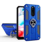 For Xiaomi Redmi 8 Carbon Fiber Pattern PC + TPU Protective Case with Ring Holder(Dark Blue)