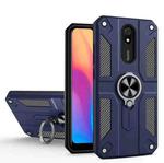 For Xiaomi Redmi 8A Carbon Fiber Pattern PC + TPU Protective Case with Ring Holder(Sapphire Blue)
