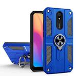 For Xiaomi Redmi 8A Carbon Fiber Pattern PC + TPU Protective Case with Ring Holder(Dark Blue)