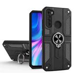 For Xiaomi Redmi Note 8 Carbon Fiber Pattern PC + TPU Protective Case with Ring Holder(Black)