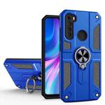 For Xiaomi Redmi Note 8 Carbon Fiber Pattern PC + TPU Protective Case with Ring Holder(Dark Blue)