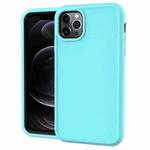 For iPhone 13 Solid Color PC + Silicone Shockproof Skid-proof Dust-proof Case(Mint Green)
