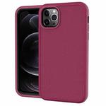 For iPhone 13 Solid Color PC + Silicone Shockproof Skid-proof Dust-proof Case(Wine Red)