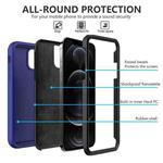 For iPhone 13 Pro Max Solid Color PC + Silicone Shockproof Skid-proof Dust-proof Case (Black)